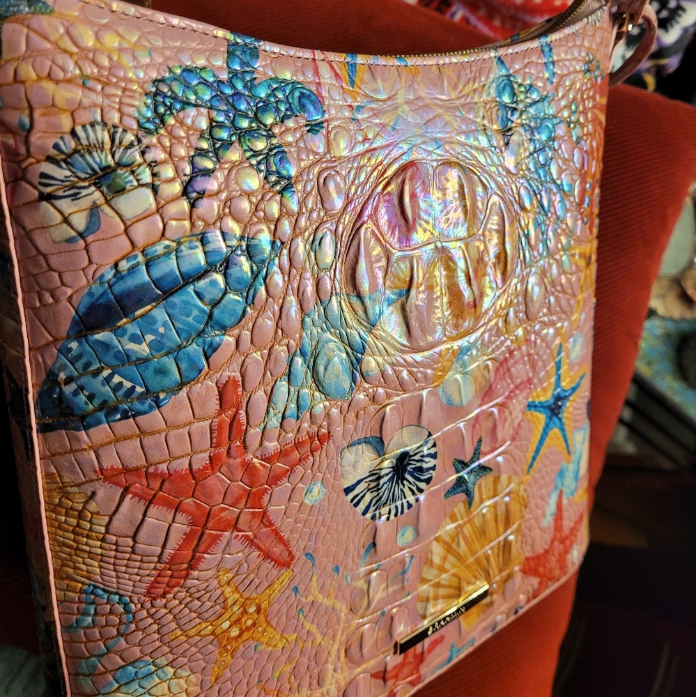 Brahmin Katie Starlight Melbourne, Starfish Patterned Crossbody Nwt - Picture 3 of 13